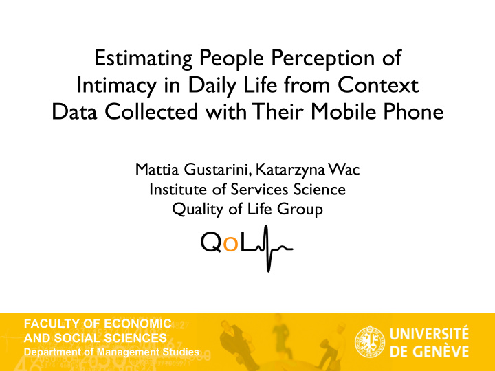 estimating people perception of intimacy in daily life