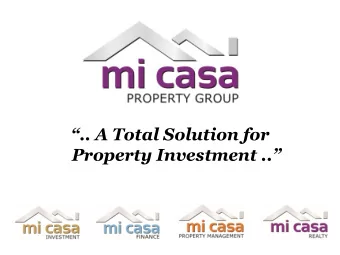 .. A Total Solution for  Property Investment ..  Property Investment in  AUSTRALIA  What We