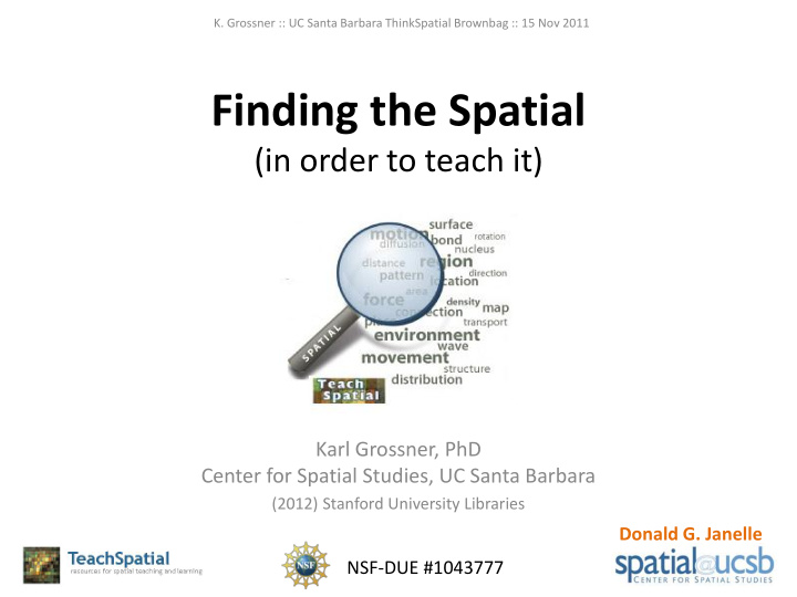 finding the spatial