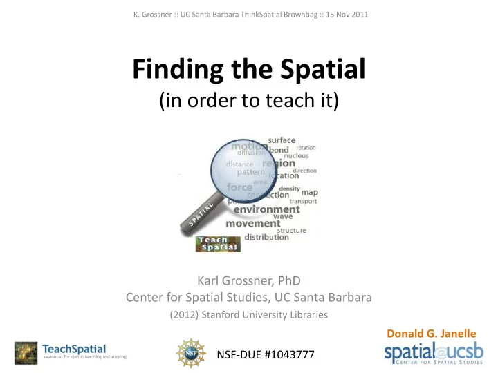 finding the spatial