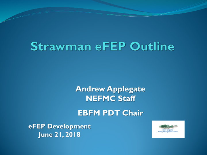 andrew applegate nefmc staff ebfm pdt chair