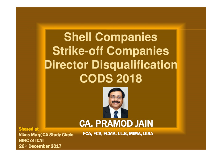 shell companies strike off companies director