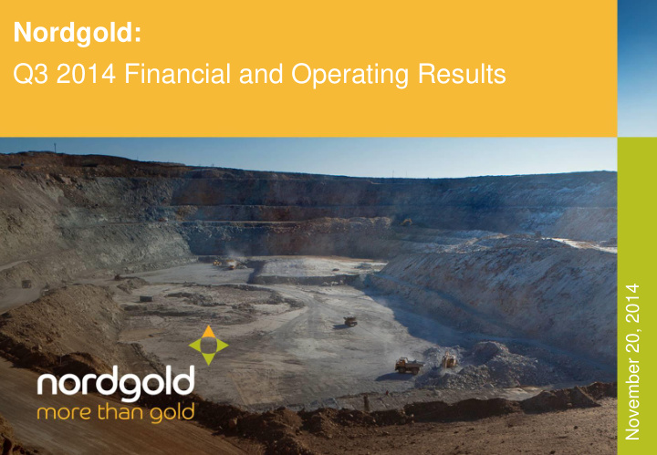 q3 2014 financial and operating results