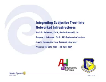 Inte  Integrating Subjectiv  grating Subjective T  Trust into  ust into  Netw  Network  orked