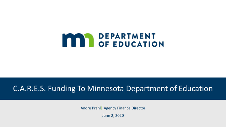 c a r e s funding to minnesota department of education