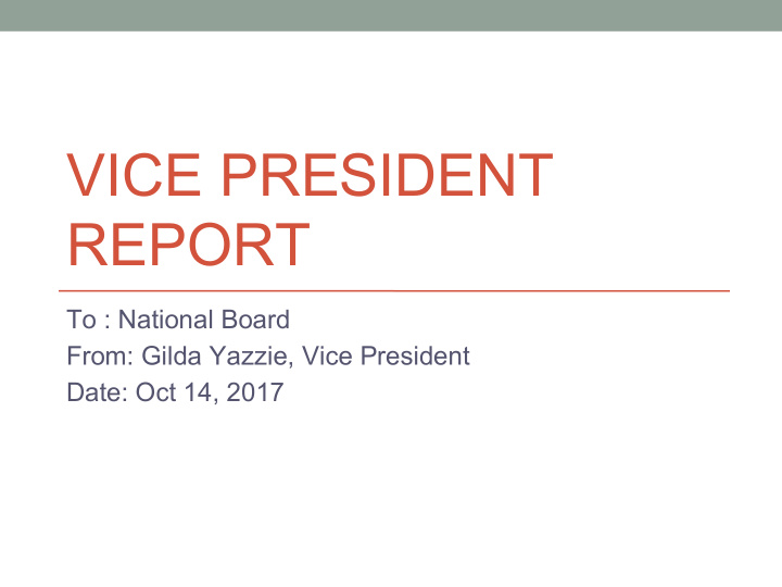 vice president report