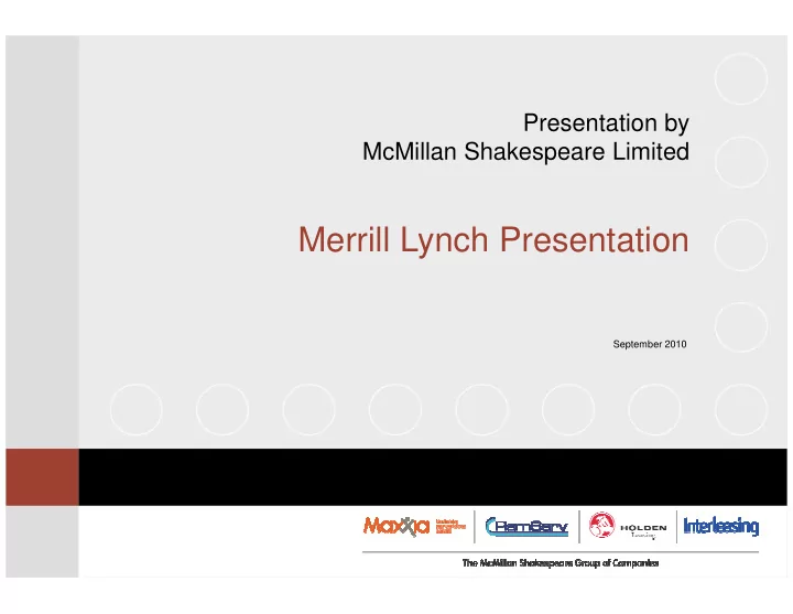 merrill lynch presentation