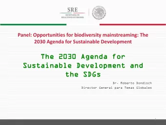 Th  The 20  e 2030  30 Ag  Agen  enda  da fo  for  r  Su  Sust  stai  ainabl  nable  e De  Deve