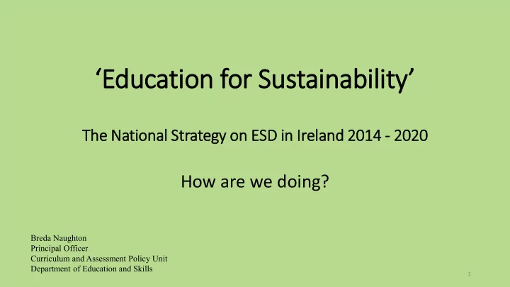 education for sustainability