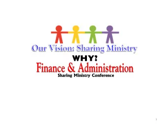 WHY? Sharing Ministry Conference  1 Schedule of Events:  Todays conference topic is    9:00