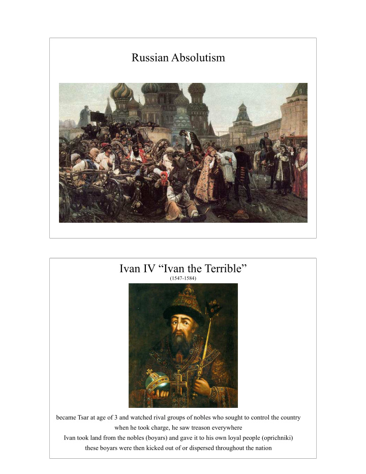 russian absolutism ivan iv ivan the terrible