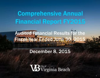 Audited Financial Results for the  Fiscal Year Ended June 30, 2015  December 8, 2015  1  Cherry
