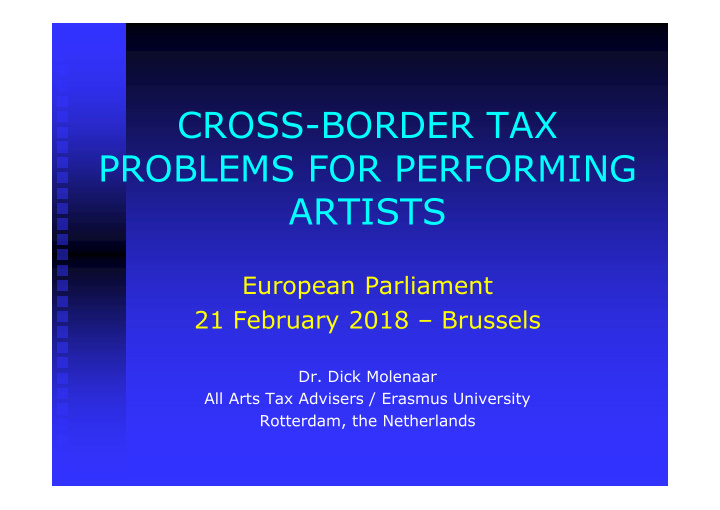 cross border tax problems for performing artists