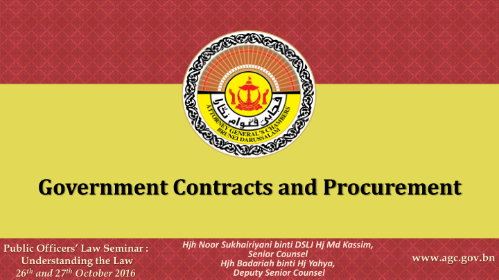 government contracts and procurement