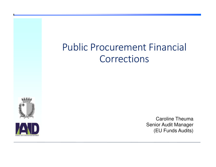 public procurement financial corrections