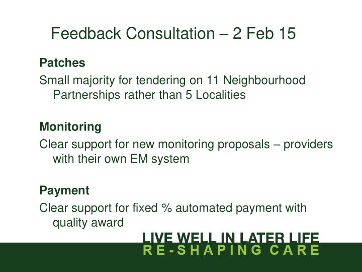 feedback consultation 2 feb 15