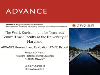 The  Work  Environment  for  Tenured/  Tenure  Track  Faculty  at  the