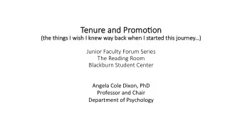 Tenure and Promo mo,on  (the things I wish I knew way back when I started this jo  journey)