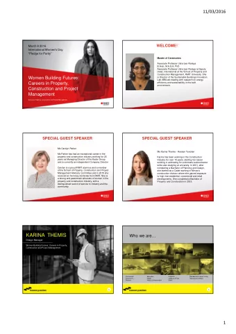 KARINA  THEMIS  Who we are  Design Manager  Women Building Futures: Careers in Property,