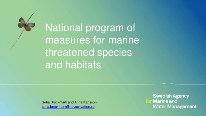 national program of measures for marine threatened