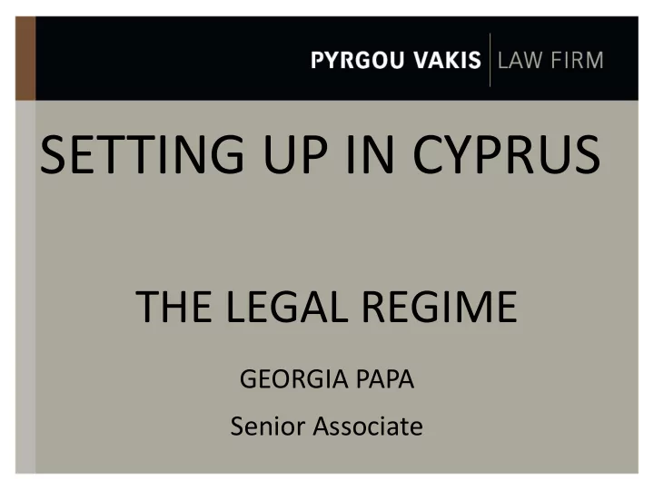 setting up in cyprus