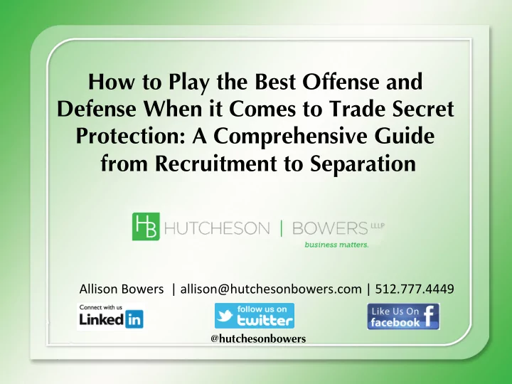 how to play the best offense and defense when it comes to