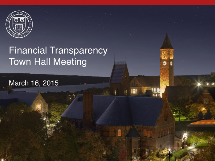 financial transparency town hall meeting