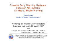 disaster early warning systems disaster early warning