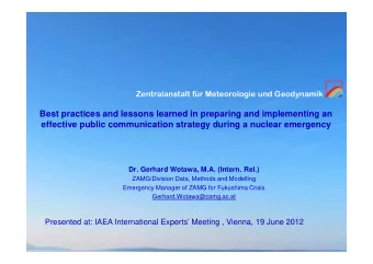 Best practices and lessons learned in preparing and implementing an  effective public communication