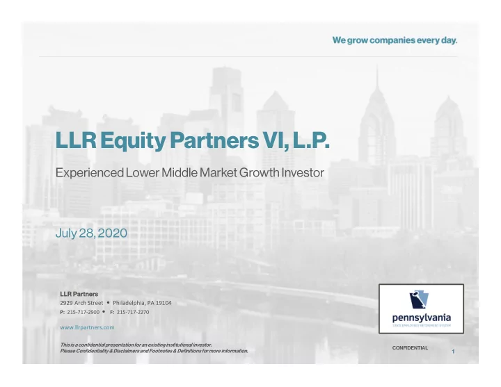 llr equity partners vi l p