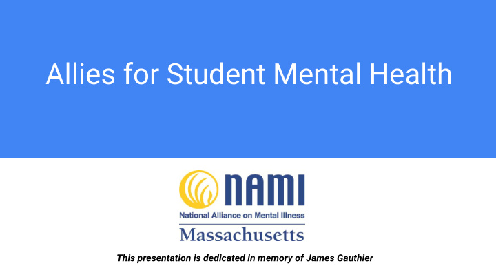 allies for student mental health