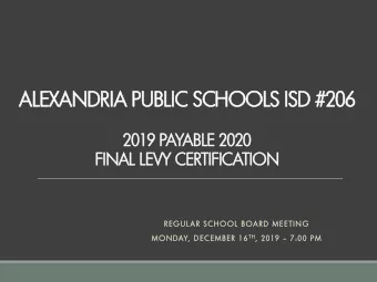 ALEXANDRIA PUBLIC SCHOOLS ISD #206  2019 PAYABLE 2020  FINAL LEVY CERTIFICATION  REGULAR SCHOOL
