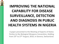 improving the national capability for disease