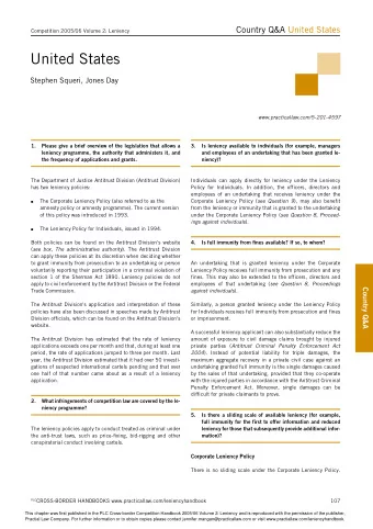 United States  Stephen Squeri, Jones Day  www.practicallaw.com/5-201-4597  1.  Please give a brief
