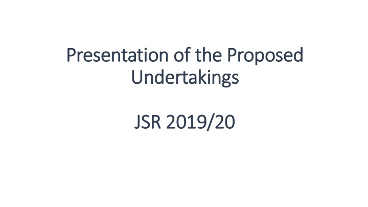 undertakings jsr 2019 20 process of developing
