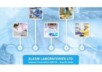 Investor Presentation Q4FY18  May 30, 2018  Safe Harbor Statement  This presentation contains