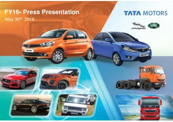 FY16- Press Presentation May 30 th 2016  Tata Motors  Statements in this presentation describing