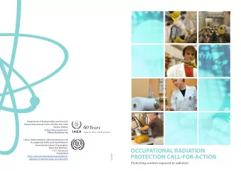 OCCUPATIONAL RADIATION  1211 Geneva 22  Switzerland  16-3437  PROTECTION CALL-FOR-ACTION