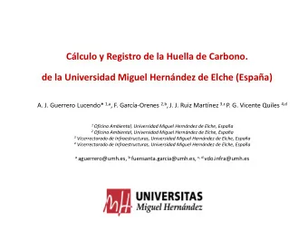 Clculo y Registro de la Huella de Carbono.  de la Universidad Miguel Hernndez de Elche