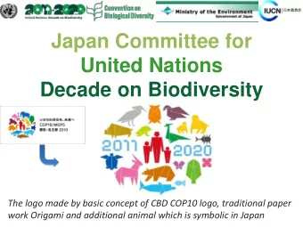 United Nations  Decade on Biodiversity  Mas  asah  ahit  ito Yo  Yoshid  ida  The logo made by
