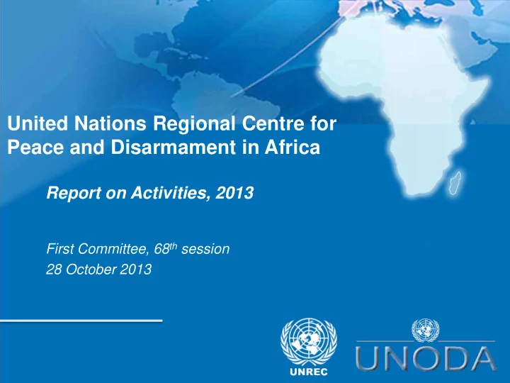 peace and disarmament in africa