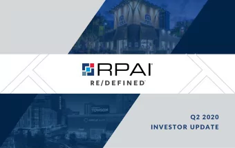 INVESTOR UPDATE  F ORWA RD LOOK IN G  STA TEMEN TS This presentation contains forward -looking