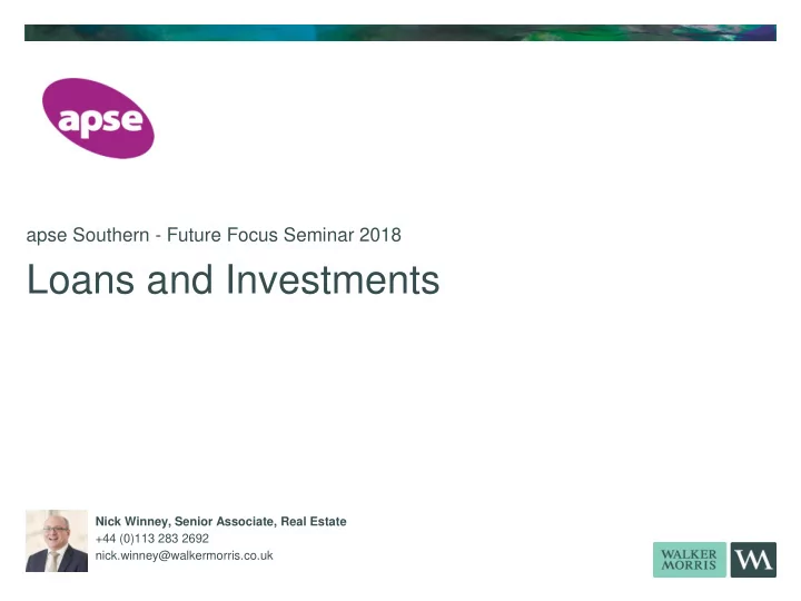 loans and investments