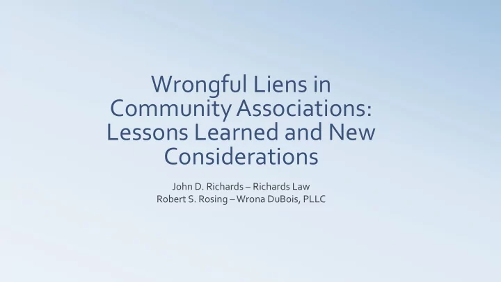 lessons learned and new