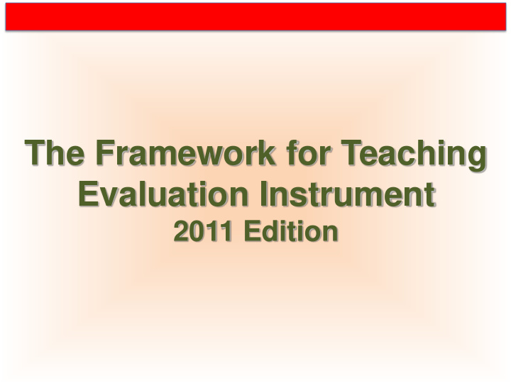 the framework for teaching