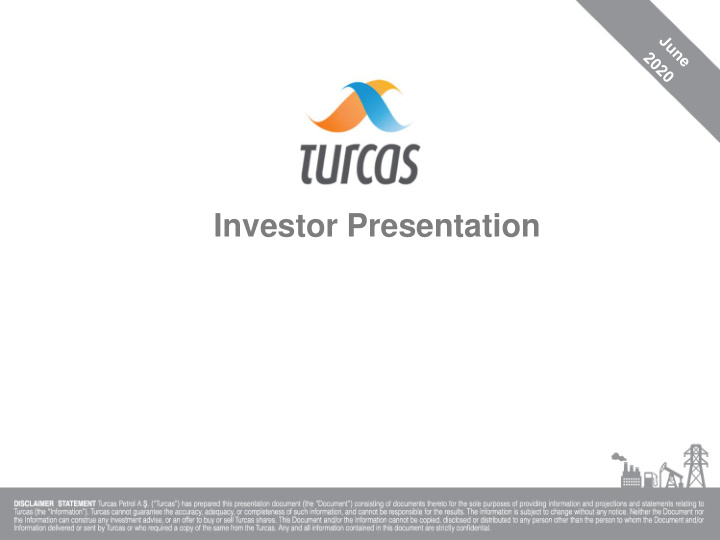 investor presentation table of contents