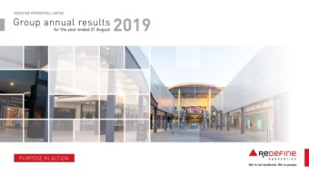 1  Redefine group results for the year ended 31 August 2019  Our conversation  The critical levers