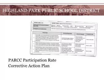PARCC Participation Rate  Corrective Action Plan  Period 1: September-December 2013-2015  Violence
