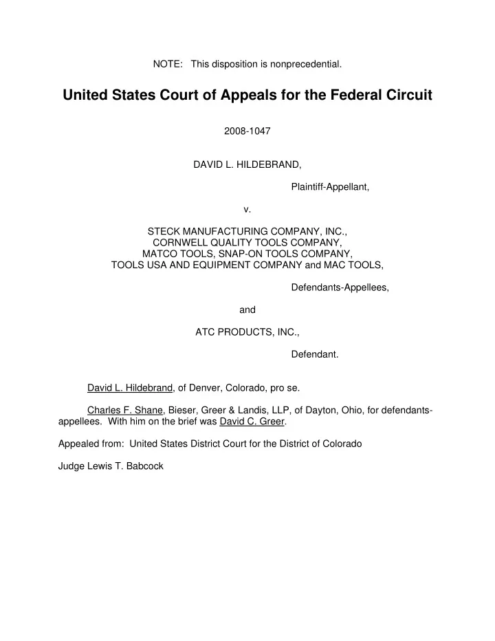 united states court of appeals for the federal circuit