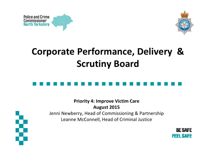 corporate performance delivery scrutiny board